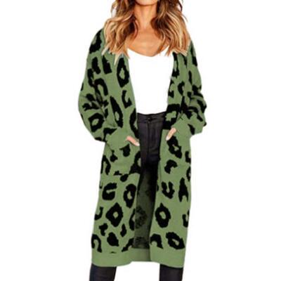 coat leopard print sweater cardigan clothing loose Colorful