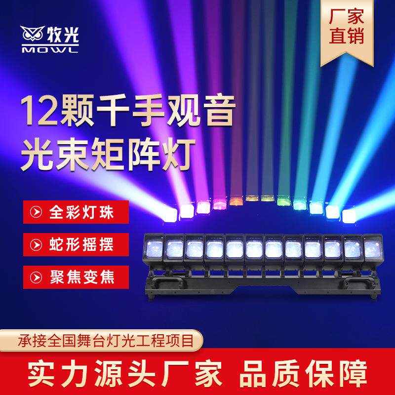 12颗LED千手观音摇头光束灯矩阵灯酒吧音乐节直播间氛围灯舞台灯