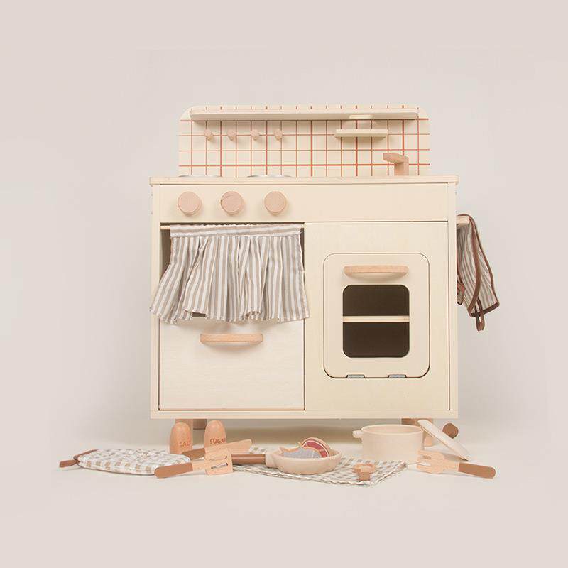 蒙氏儿童趣味仿真奶油原木厨房角色扮演模拟做饭过家家益智玩具