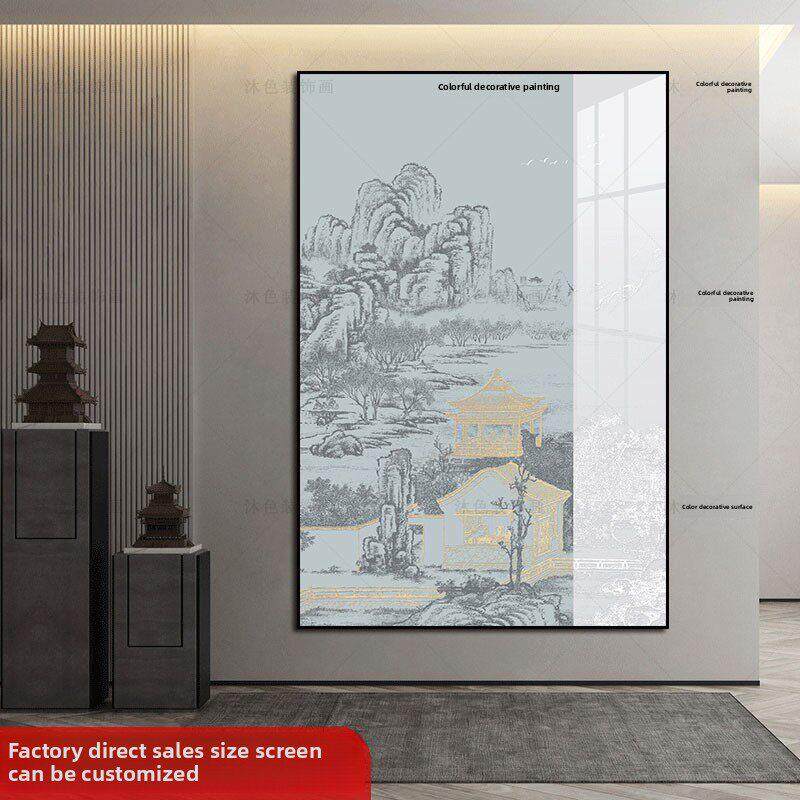 茶室棋牌室背景墙装饰画民宿酒店入口墙装饰画新中国风客厅大厅软