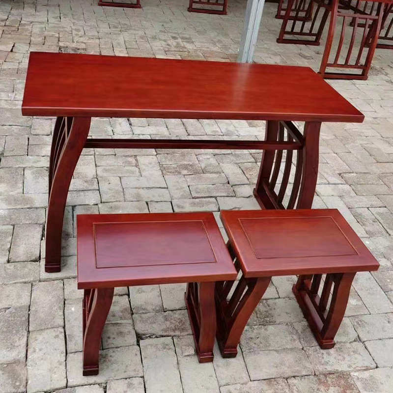 实木培训班课桌椅毛笔国学桌书案桌批发国学桌中式书法桌幼儿园