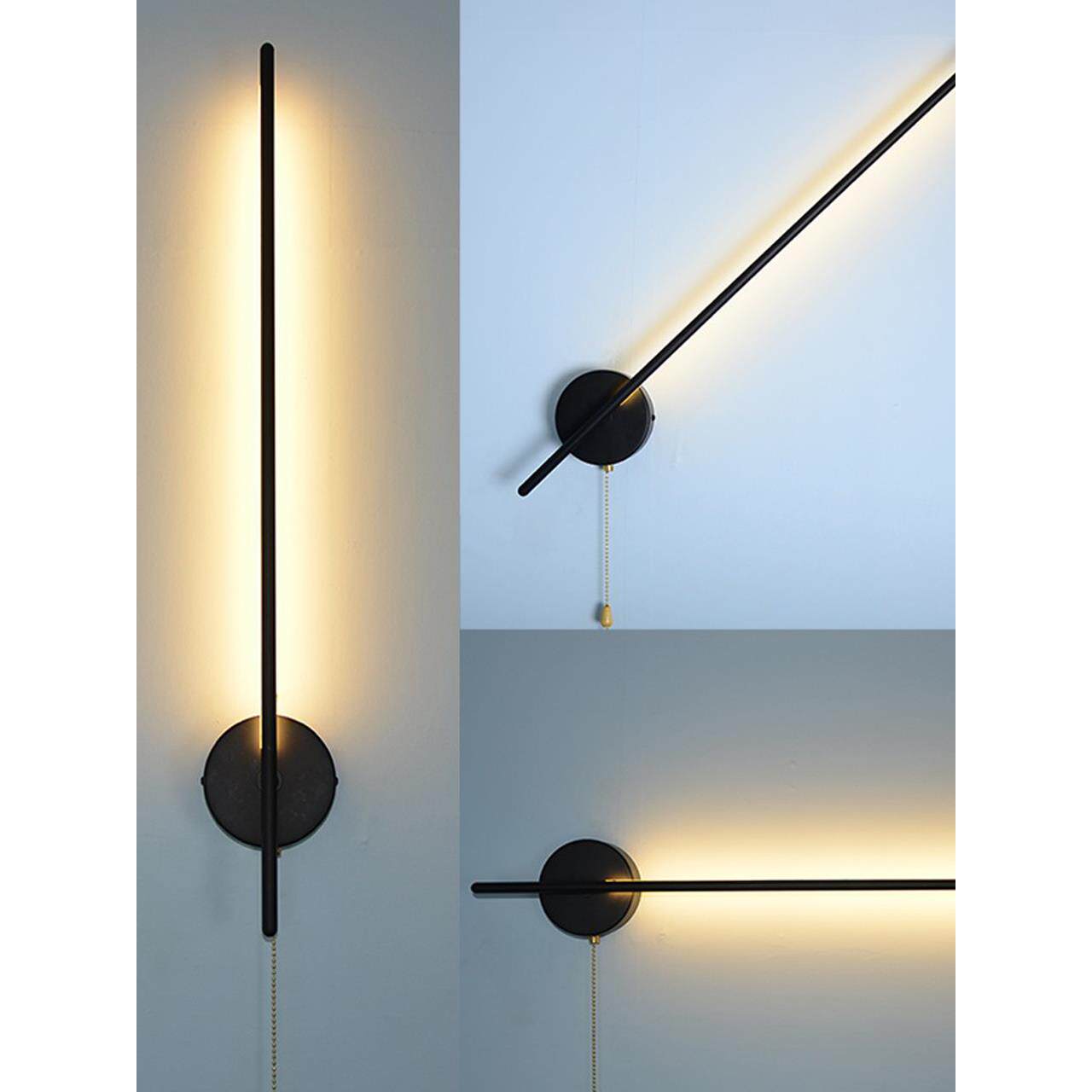 自带拉线开关壁灯床头客厅楼梯led过道北欧装饰旋转长条灯具简约