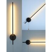 自带拉线开关壁灯床头客厅楼梯led过道北欧装 饰旋转长条灯具简约