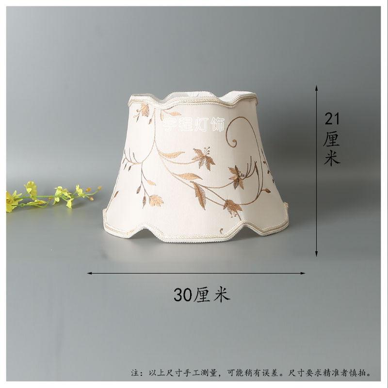 新款中式复古典陶瓷花瓶灯造型绣花鸟台灯罩落地灯布灯罩更换外壳