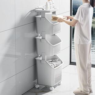 脏衣篮多层置物架收衣物收家纳筐装 服杂物CTX纳篮带轮卫浴用脏衣