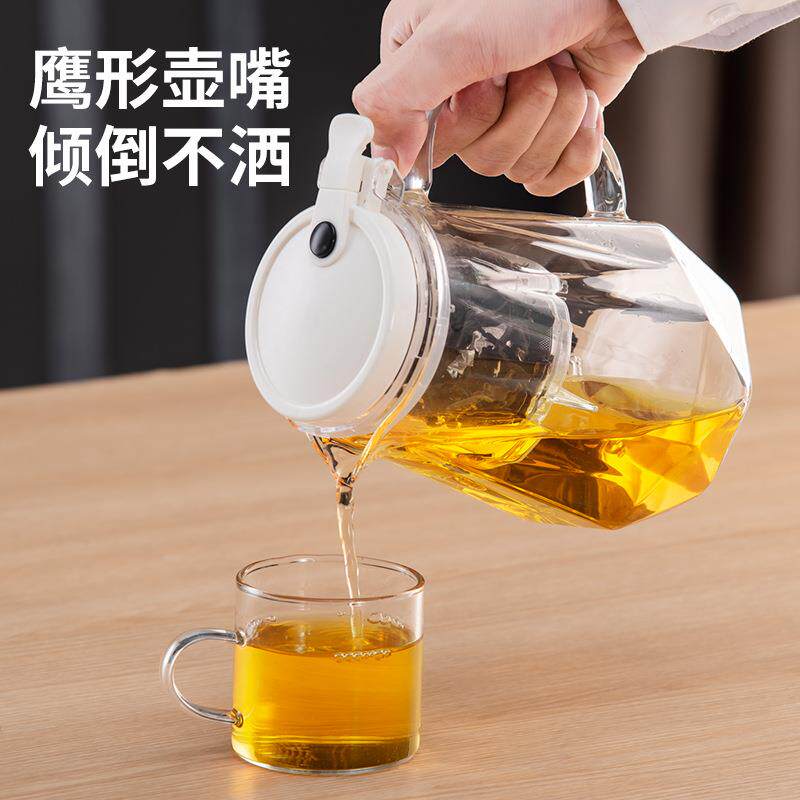 新款直销新款钻石飘逸杯高硼硅多用泡茶壶耐热玻璃茶具套装礼品杯