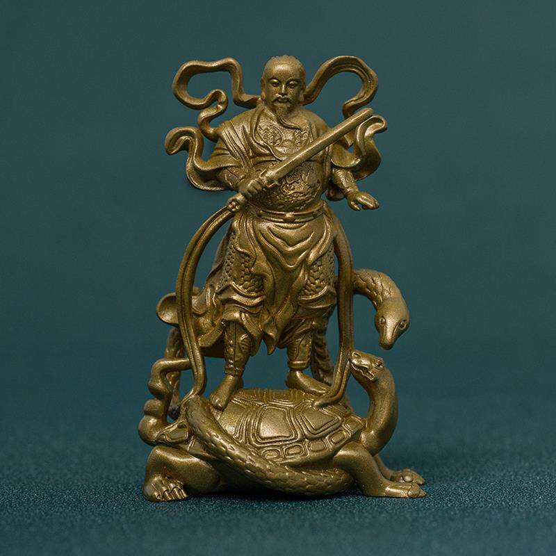 正品覆古神尊真天武帝铜像饰品小巧玲便携珑禅茶空间装尊饰