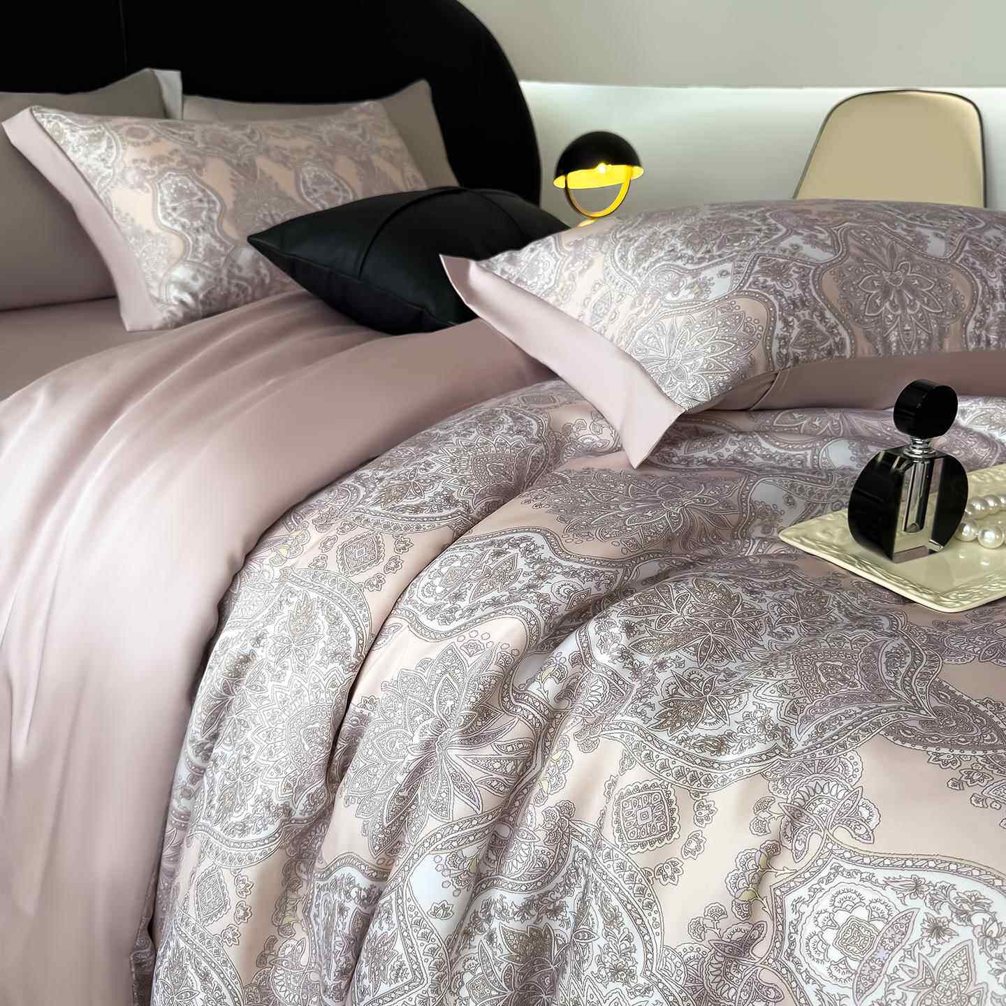 高档100s天丝四件套定制田园花套裸睡夏被季床用品丝滑冰丝床单上