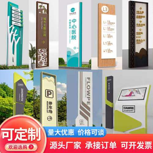 户外立式导视牌指示牌景区公园商场停车场发光指引牌乡村振兴村牌