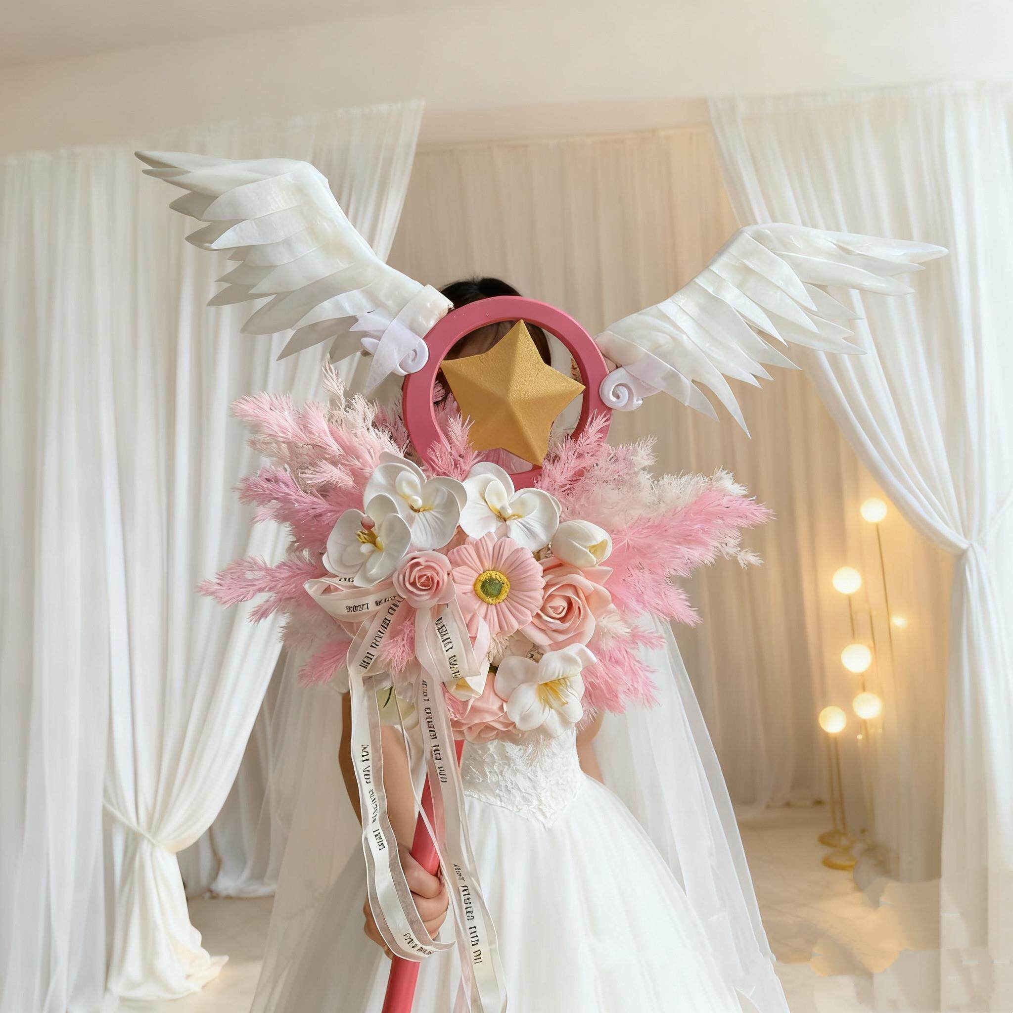 DIY美少女战士魔法棒花束diy永生花束材料包结婚礼物婚礼生日