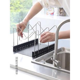 GZ6M厨房可调节放锅架子竖放锅盖置物架子坐式 台面多层收纳架