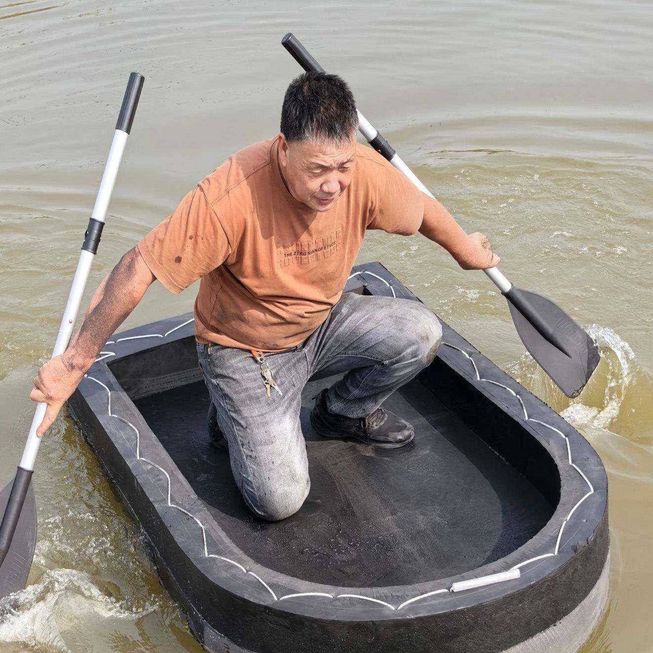 泡沫钓鱼船便携水产养殖浮板加厚渔船硬EVA不渗水轻便充气塑料船