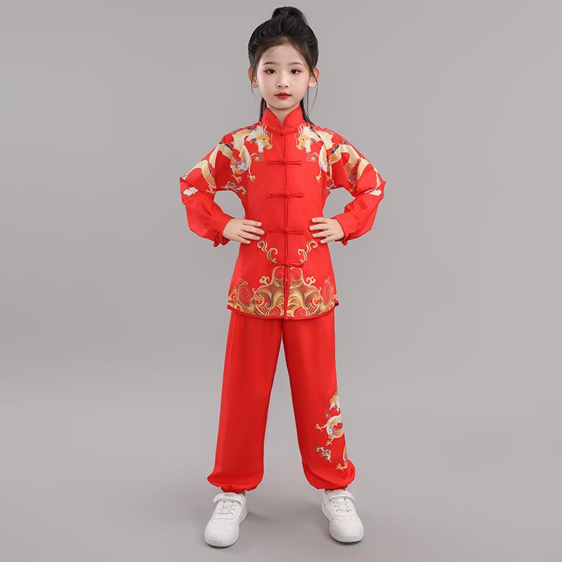 正品儿童武服术服装中国风武练术表演服运动会武术赛比功太极拳表
