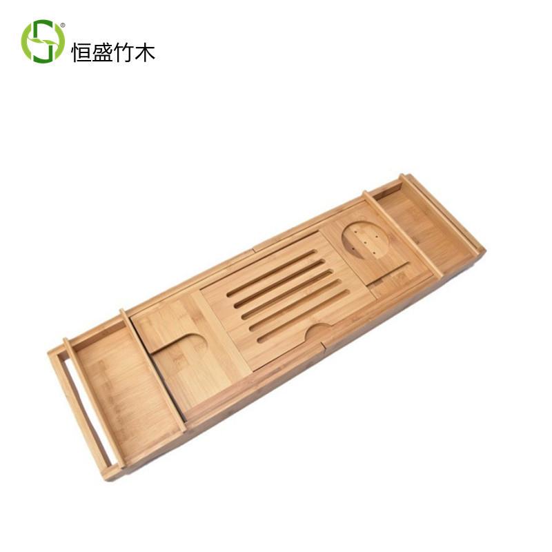 恒盛竹木实用卫生间泡澡置物架欧式浴室红酒架浴缸架
