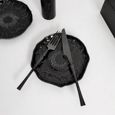 坏血统原创哥特眼珠陶瓷盘子摆件女巫暗黑骷髅亚文化酒吧小吃盘碟