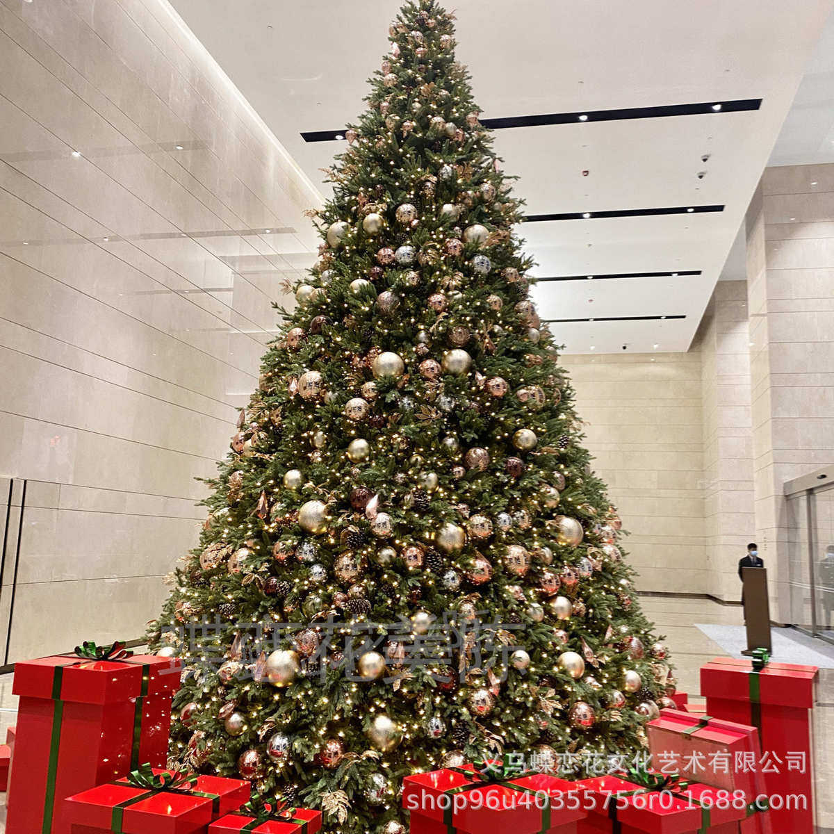 厦门传统LED发光圣诞树 商超酒店节庆布置 蝶恋花大型圣诞树工厂