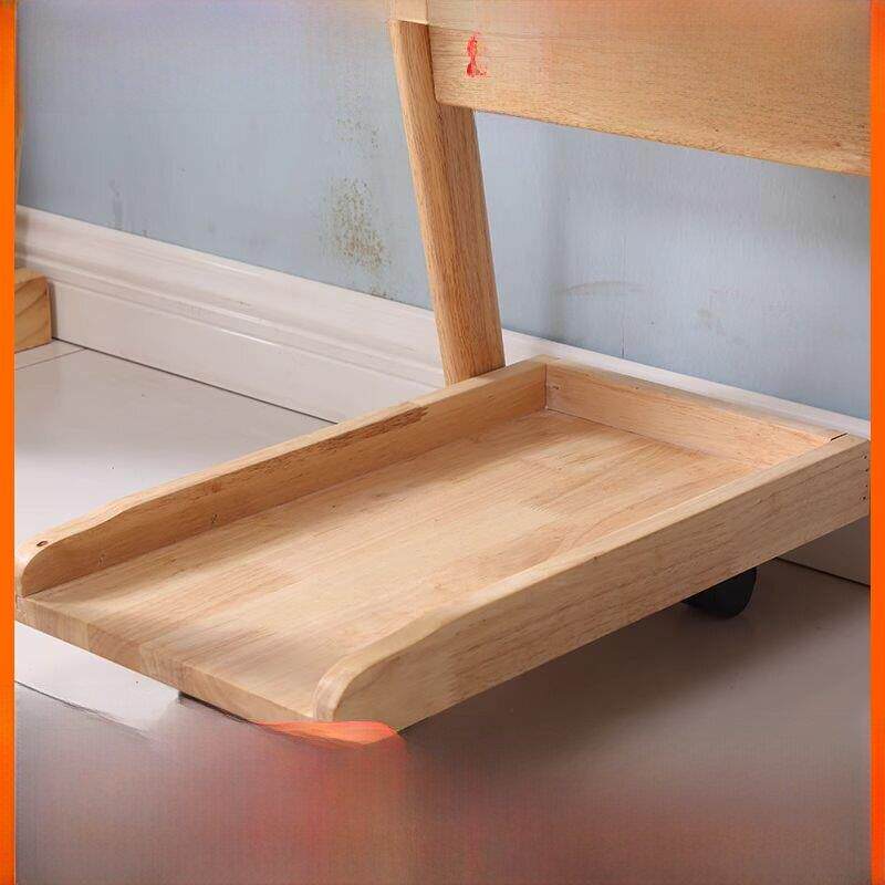 纯实木主机架计算机可移动主机支架与车轮底盘滑轮机架桌面机架存