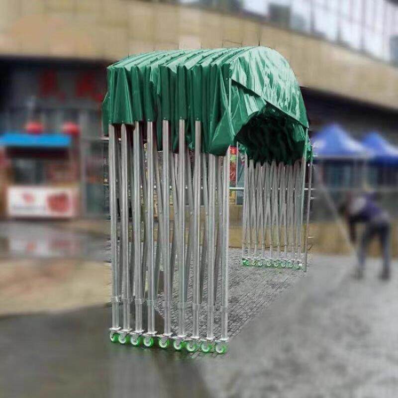 收缩仓库推拉篷户外移动遮阳棚折叠防雨蓬伸缩式雨棚大型排档帐篷