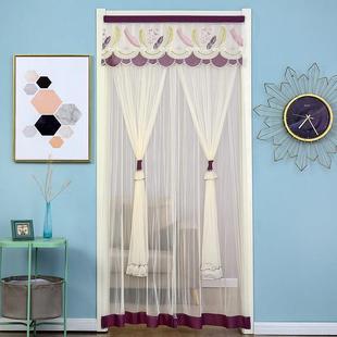 夏季蕾丝门帘卧室客厅室内防蚊纱帘无打孔厨房浴室试衣间隔断