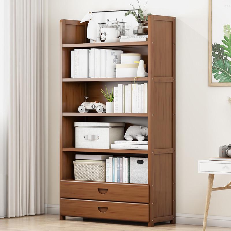 书架置物架落地多层简易桌上收纳架实木小书柜桌面客厅学生省空间