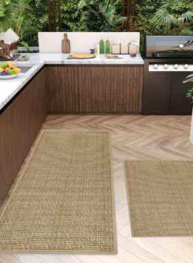 直销雪尼尔厨房垫套装防抗滑吸胶水HNU疲耐用耐磨橡背衬可有效劳