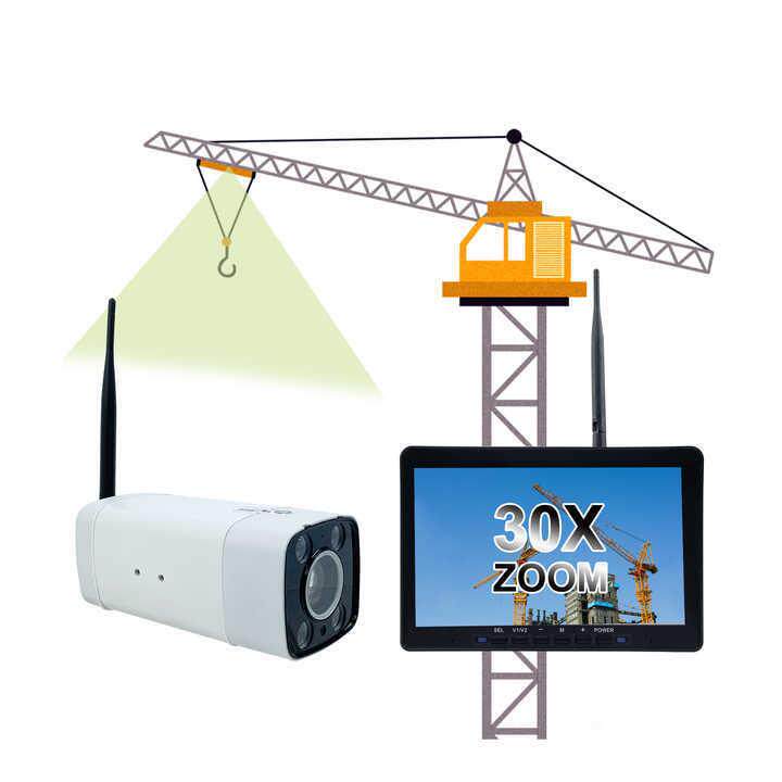 10.1寸无线显示远程盲点监控30倍变焦无线吊臂起重机吊钩摄像机