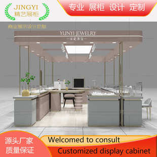 经烤玻璃柜珍珠首饰珠宝饰品陈列商场漆柜点位设计展示定制多展柜