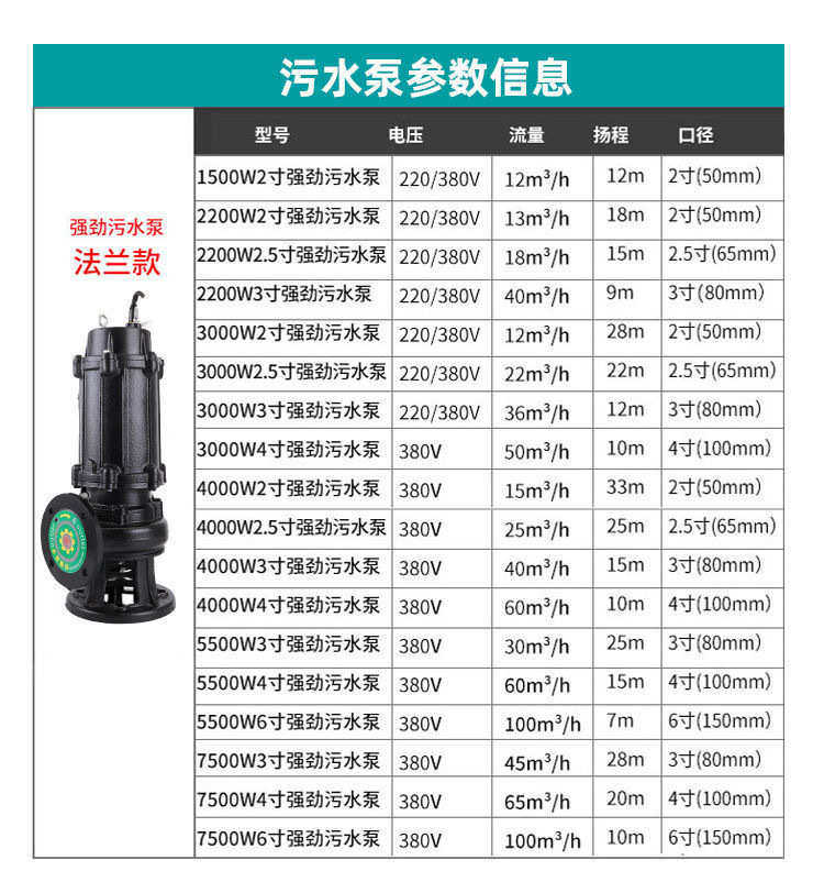Бустерный насос wqd污水排水泵家用220v380v抽粪机抽粪泵排污潜水泵抽水机泥浆泵