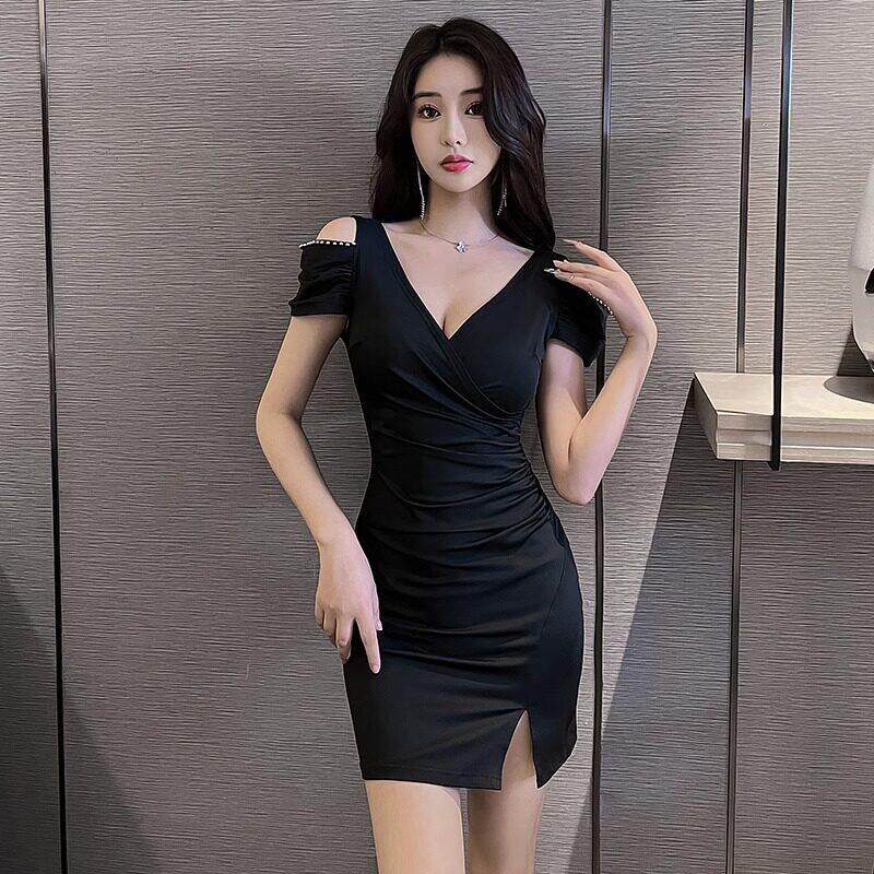 夜场女装性感气质桑拿小姐连衣裙洗浴沐足足浴技师工作服短裙
