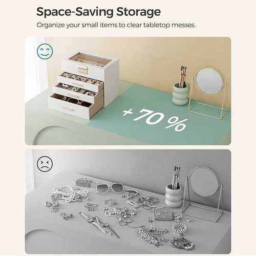 大容量多层方形首饰盒抽屉式饰品收纳带天窗珠宝饰品盒首饰盒定制