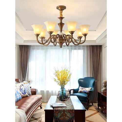 美式吊灯全铜客厅灯乡村复古简约轻奢卧室餐厅灯具2025年新款家用