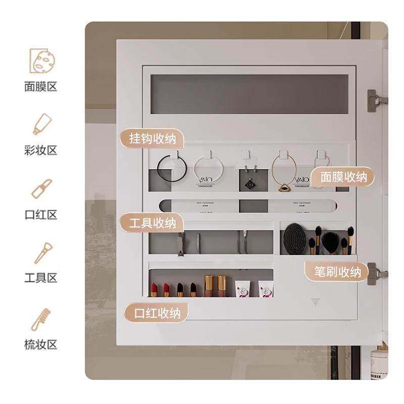 智能浴室镜柜挂墙式卫生间镜箱带灯浴室镜单独收纳一体柜带置物架