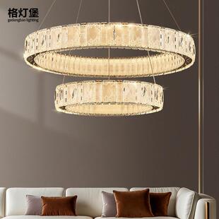 轻奢水晶客厅吊灯大厅主灯现代简约高端大气卧室餐厅新款中山灯具