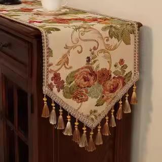 美式桌旗轻奢高端餐桌旗布高级感长条茶几布欧式餐边柜斗柜盖布巾