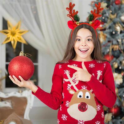 Christmas headband Party Festival decorate Deer horn bell