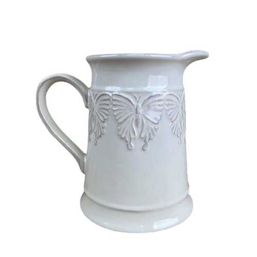 复古森林欧式田园做旧蝴蝶奶壶陶瓷花瓶摆件插花水培花器家居装饰