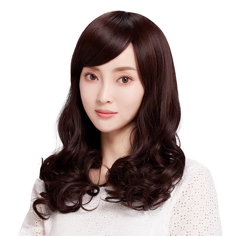 假发全头套女真人发丝长卷发大波浪假发套斜刘海自然无痕隐形长发