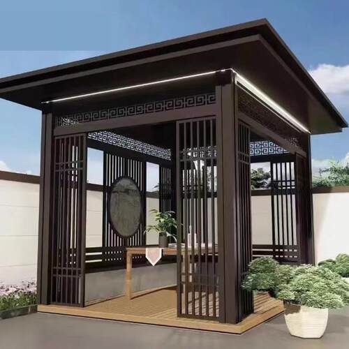 凉亭景观亭庭院户外园林电动铝合金休闲遮阳棚别墅亭子花园阳光房