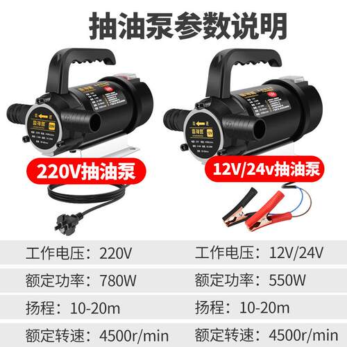 油水两用抽油泵电动抽水泵12V24V220V伏直流高压抽水泵加油机神器