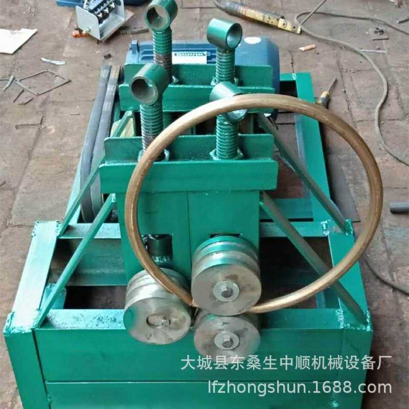 电动钢筋卷圆机小型手动铁丝打圈机扁铁槽钢方管滚圆机生产