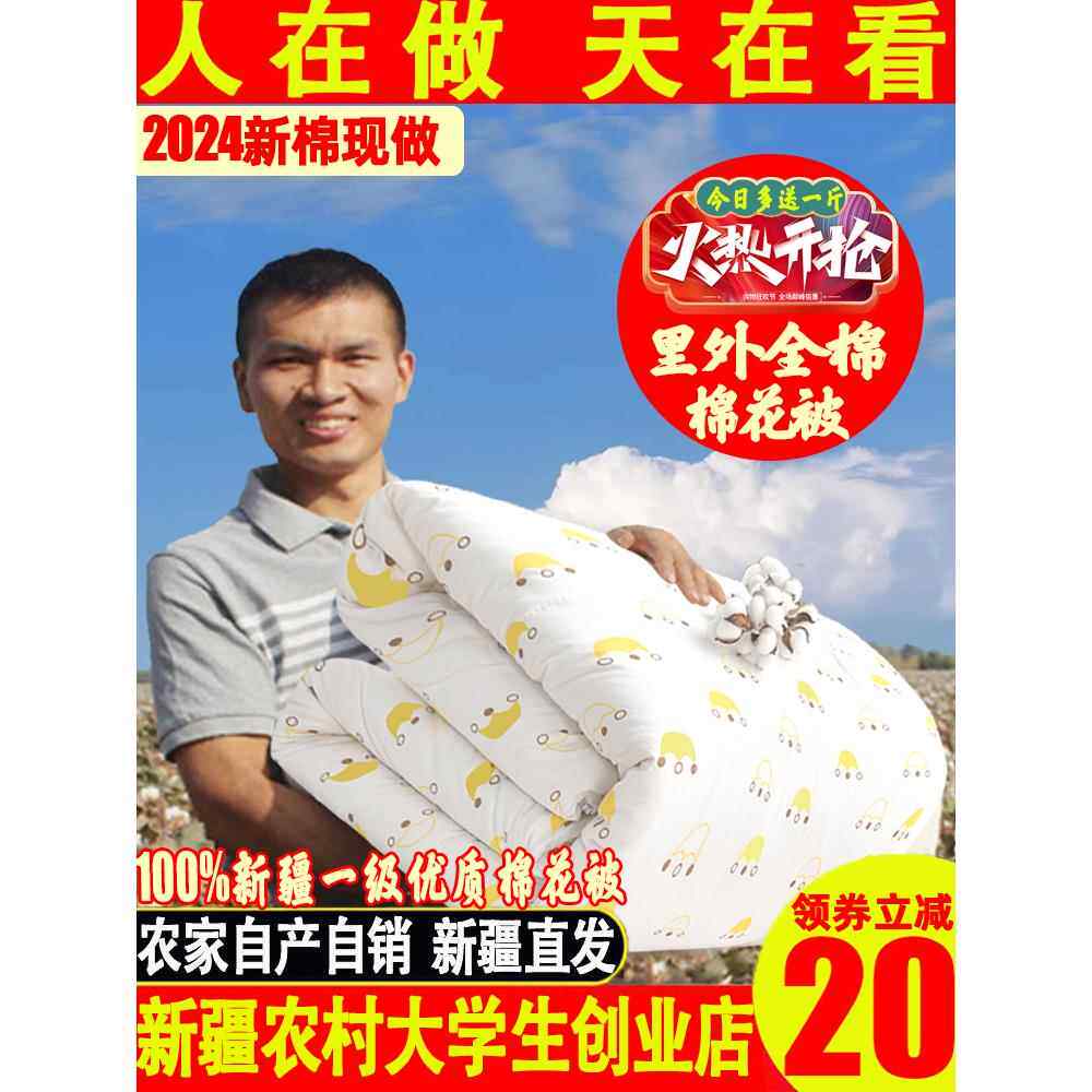 新疆棉被里外全棉秋冬被子纯棉花被垫被棉絮床垫褥子棉胎被芯