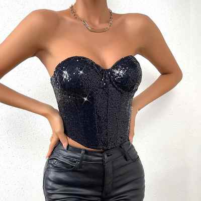 clubwear nightclub lingerie bustier overbust slim halter