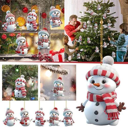1pc Christmas Decoration Pendant Acrylic Cartoon Christmas