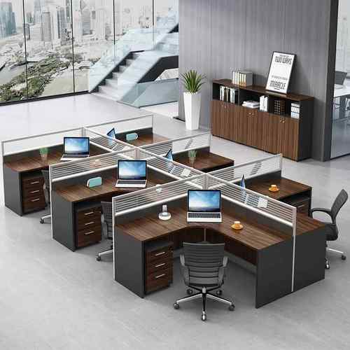 广州具办桌椅组电合职员桌24公6人位转角家Z员工脑桌隔断屏风卡座