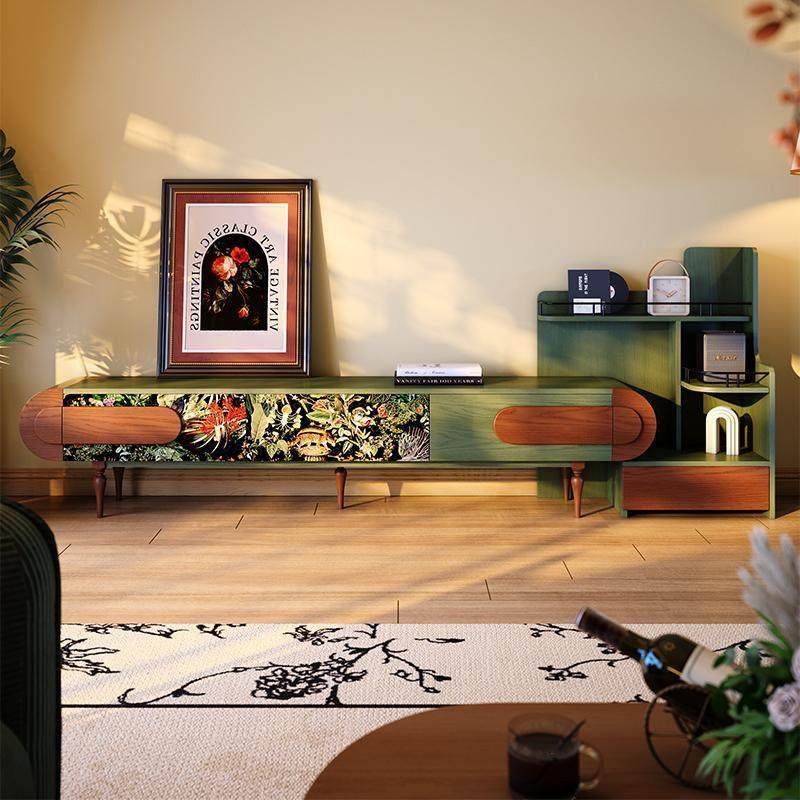 实木电视柜法式复古落地电视柜小户型客厅中古风组合白蜡木地柜,住宅家具,电视柜,淘宝优惠券,粉丝福利购,淘宝优惠卷