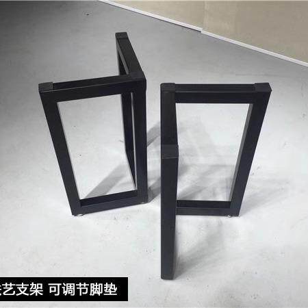 铁艺三角T型桌子腿V型公桌支架架配套脚底座办桌脚实932木板材桌