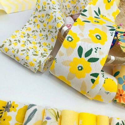 40Pcs Yellow Printed Precuts Fabric Jelly Rolls Sewing