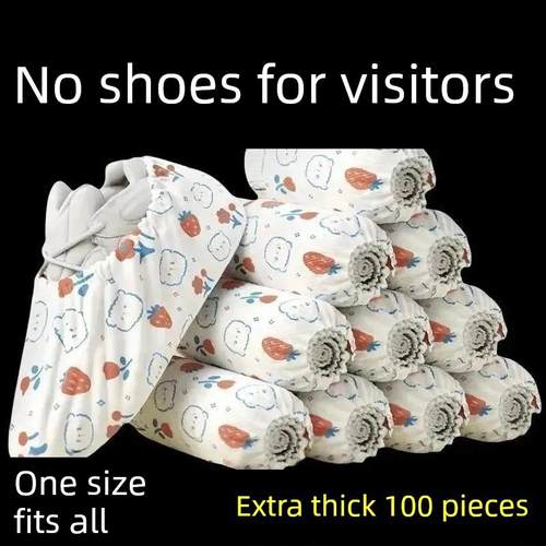 特厚印花鞋套无纺布耐磨成人套鞋防滑一次性室内家用通用待客脚套