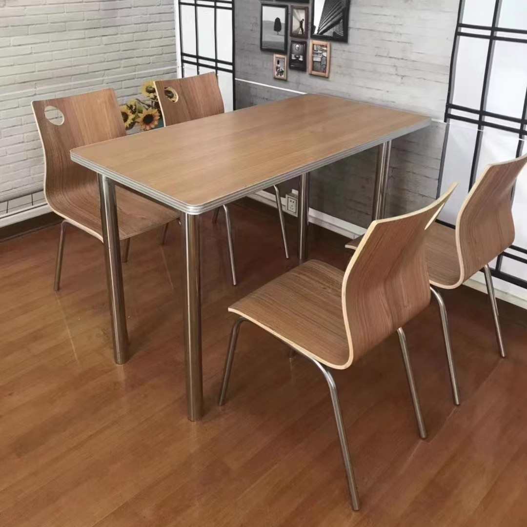 学校食堂餐桌椅组合公司员工大学生饭堂桌椅工厂餐厅快餐小店餐桌