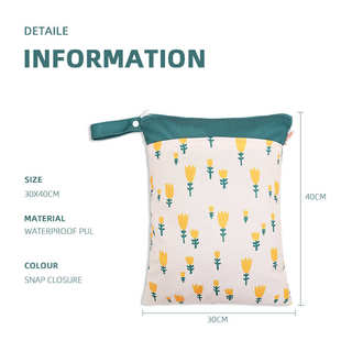 花卉防水袋尿布收纳推车挂袋双层拉链大容量干湿分离游泳包三件套